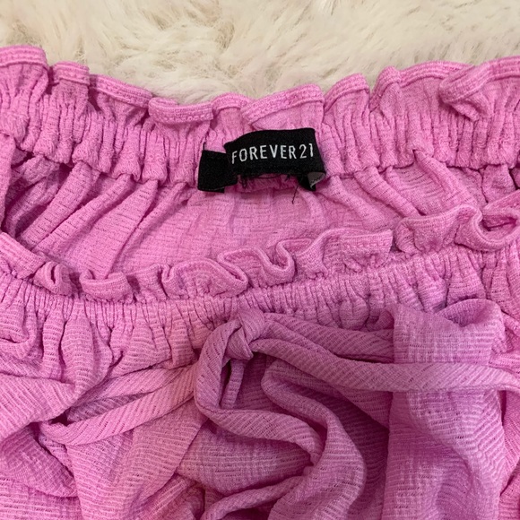 Forever21 lilac pink blouse crop top - Picture 2 of 5